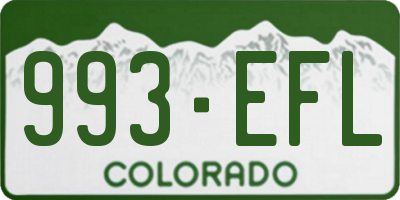 CO license plate 993EFL