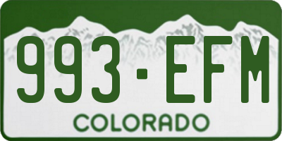 CO license plate 993EFM