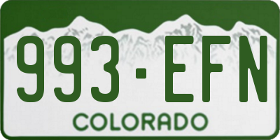 CO license plate 993EFN