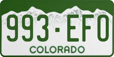 CO license plate 993EFO