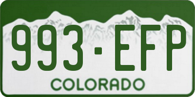 CO license plate 993EFP