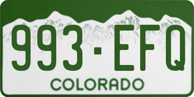 CO license plate 993EFQ