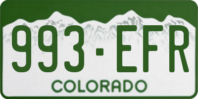 CO license plate 993EFR