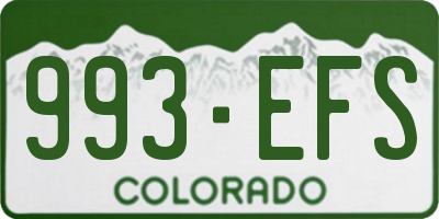 CO license plate 993EFS