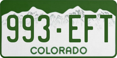 CO license plate 993EFT