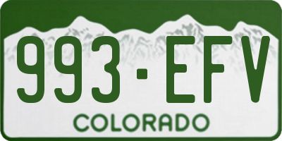 CO license plate 993EFV