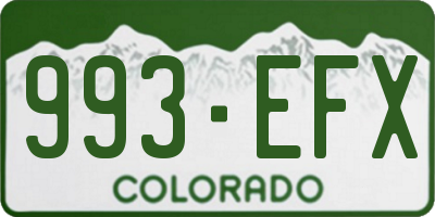 CO license plate 993EFX