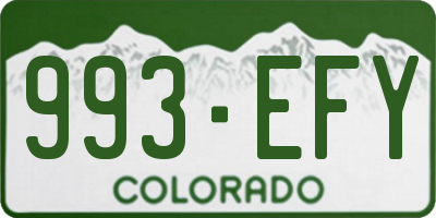 CO license plate 993EFY