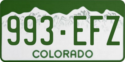 CO license plate 993EFZ