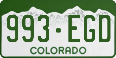 CO license plate 993EGD