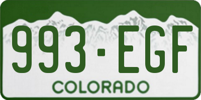 CO license plate 993EGF