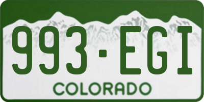 CO license plate 993EGI