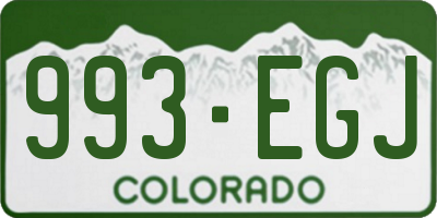 CO license plate 993EGJ