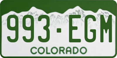 CO license plate 993EGM