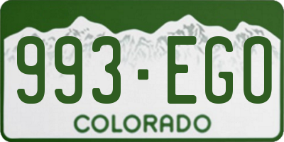 CO license plate 993EGO