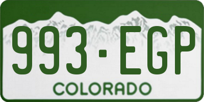 CO license plate 993EGP