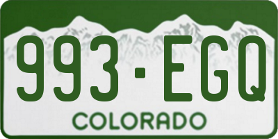 CO license plate 993EGQ