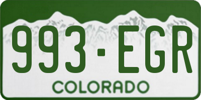 CO license plate 993EGR