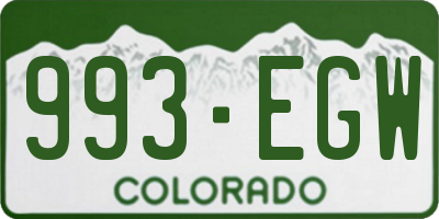 CO license plate 993EGW