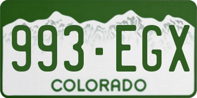 CO license plate 993EGX