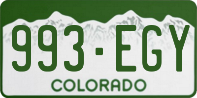 CO license plate 993EGY