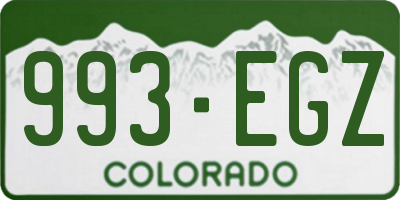 CO license plate 993EGZ