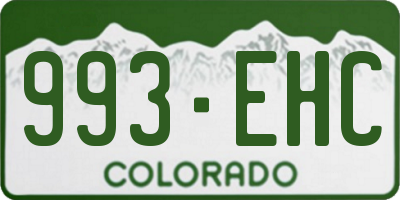 CO license plate 993EHC