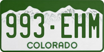 CO license plate 993EHM