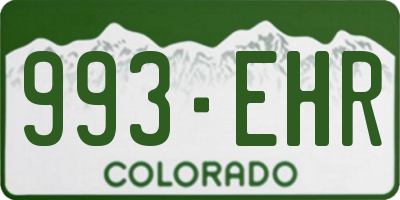 CO license plate 993EHR
