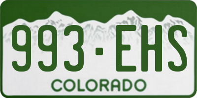CO license plate 993EHS