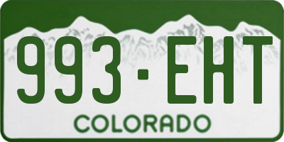 CO license plate 993EHT
