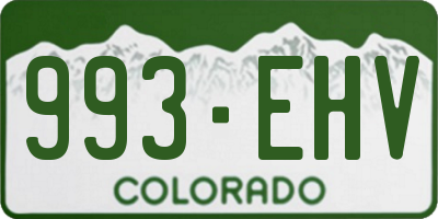 CO license plate 993EHV