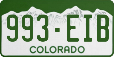 CO license plate 993EIB