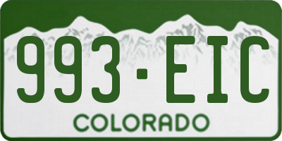 CO license plate 993EIC