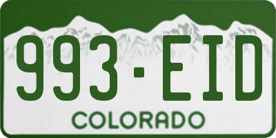CO license plate 993EID