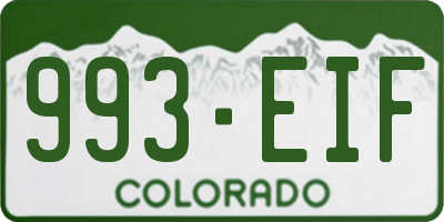 CO license plate 993EIF