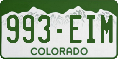 CO license plate 993EIM