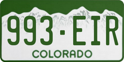 CO license plate 993EIR
