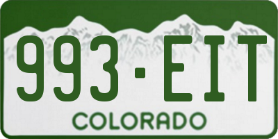 CO license plate 993EIT