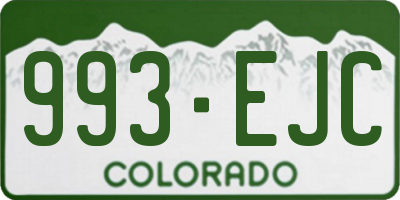 CO license plate 993EJC