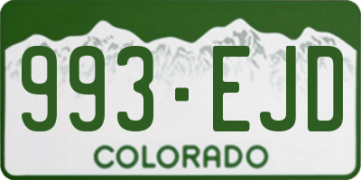 CO license plate 993EJD