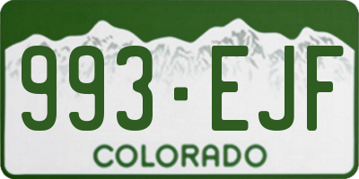 CO license plate 993EJF