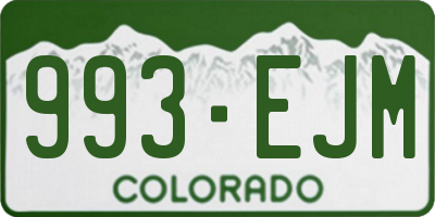 CO license plate 993EJM