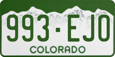 CO license plate 993EJO