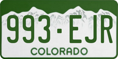 CO license plate 993EJR