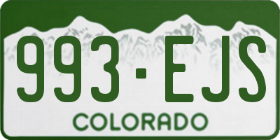 CO license plate 993EJS