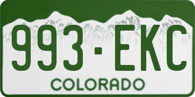 CO license plate 993EKC