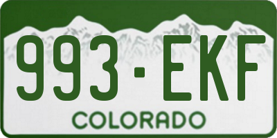 CO license plate 993EKF