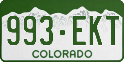 CO license plate 993EKT