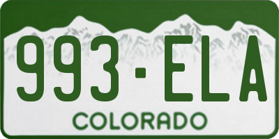 CO license plate 993ELA